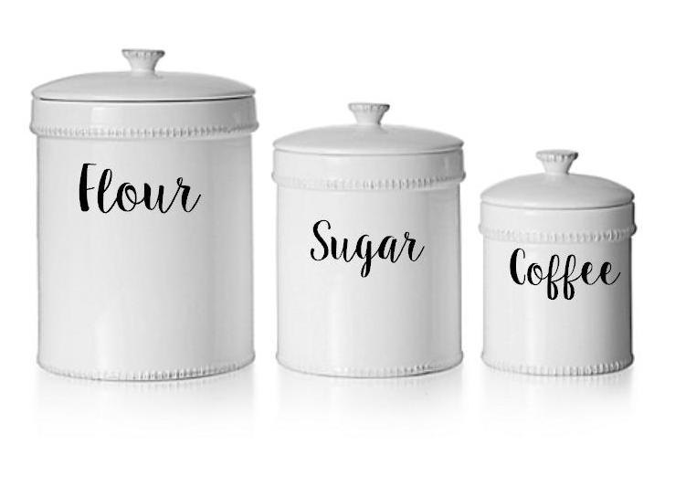 Kitchen Canister Decals/kitchen Canister Labels/kitchen Etsy