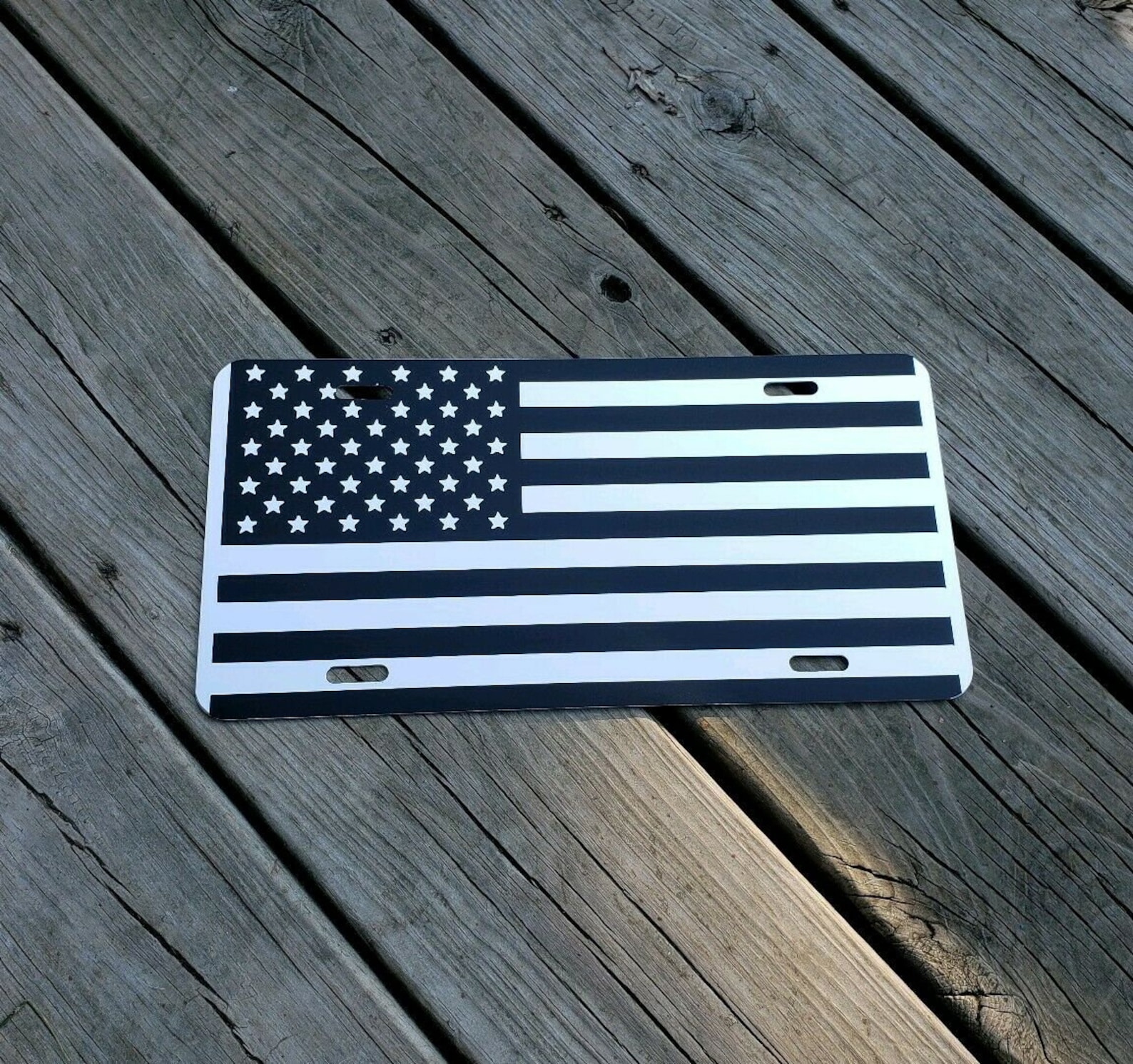 Mirrored Chrome American Flag License Plate Tactical Flag Etsy