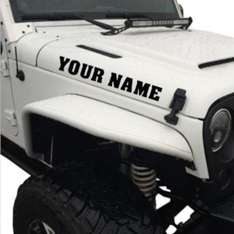 Custom Jeep Name Hood Decal Jeep Hood Decal Jeep Decal Jeep Etsy