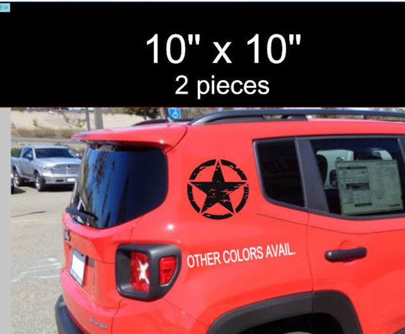 Jeep Renegade Distressed Star Decal Jeep Renegade Decal Etsy