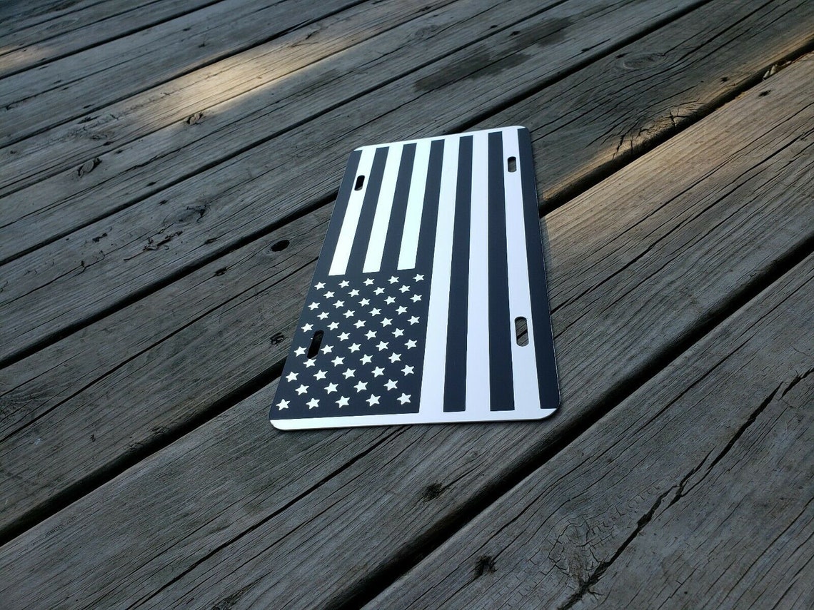 Mirrored Chrome American Flag License Plate Tactical Flag Etsy