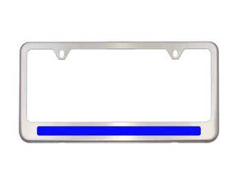 thumbnail interactive-video image 1 of "Thin Blue Line" Police Support License Plate - PVC, Glow-in-the-Dark, USA Made (5-Year Warranty) 1 of 10