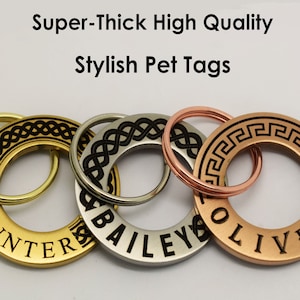 Sucre Tags 30 mm SUPER THICK Double side Ring Shape engraved Pet ID name Round Disc personalising engraving pet dog cat tag tags