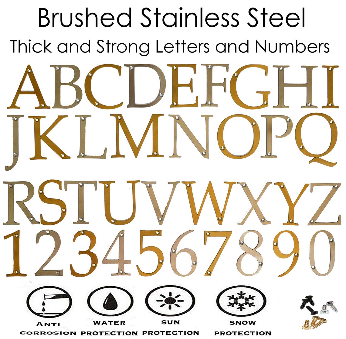 Large Size Stainless Steel Door Numbers & Letters Etsy