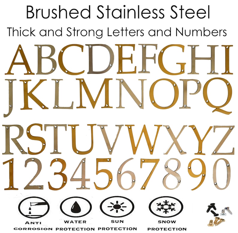 Stainless Steel Door Numbers & Letters 3 75mm Solid Etsy