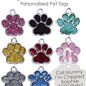 Stainless metal paw shape thick engraved metal bone ID name personalised pet dog tags tag