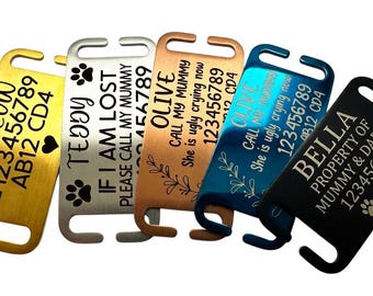 Slide-On Pet ID Tag – Personalized Engraved Stainless Steel Dog & Cat Collar Tag