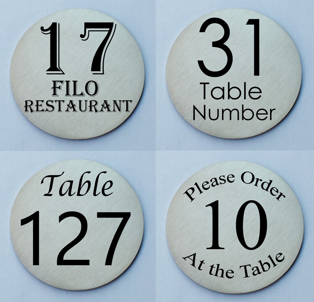 40 Mm Solid Silver Stainless Steel Table Numbers Restaurant Cafe Bistro