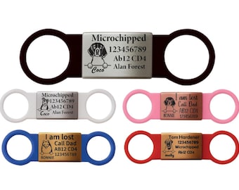 Personalized Slide-On Pet ID Tag | Laser Engraved Stainless Steel & Silicone