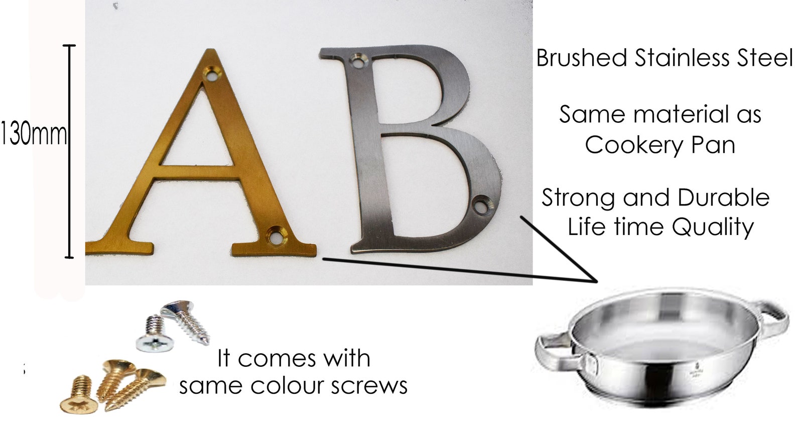 Large Size Stainless Steel Door Numbers & Letters Etsy