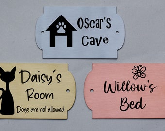 10 x 6 cm Personalised Metal Kennel House Home Door Wall Display Sign Plaque Plate Number Name