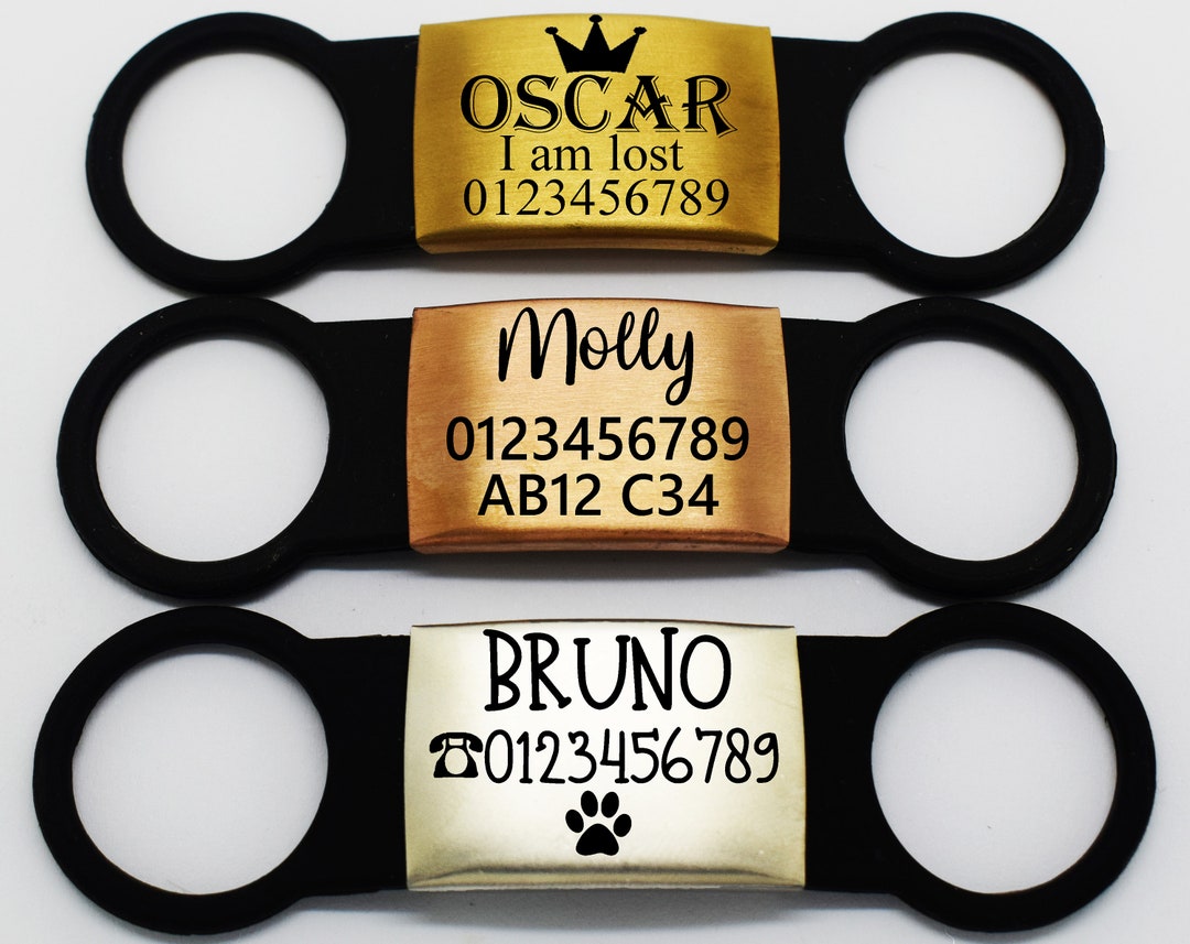 Dog id tags slide on collar sale