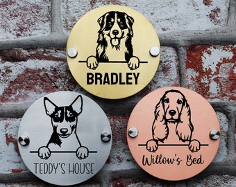 Personalised Metal Pet Dog Breed Kennel House Home Door Wall Display Sign Plaque Plate Number Name