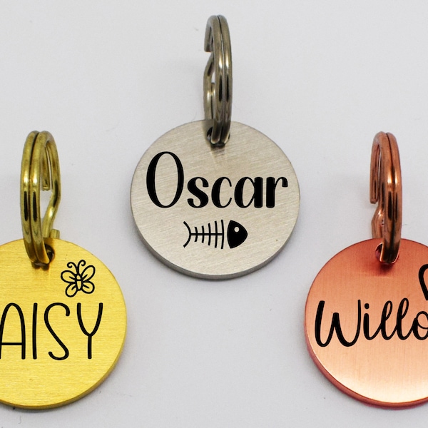 20 mm Mini Size Double side engraved ID name Round Disk personalising engraving (Suitable for Cats and Puppies)