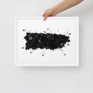 Puerto Rico Black & White Splatter Framed Canvas Art Print