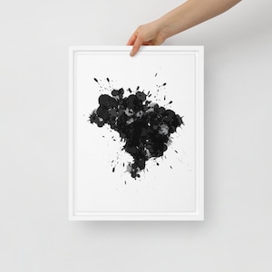 Brazil Black and White Framed Canvas Art Print | Brazil wall art | Brazil home decor | Framed Brazil art | Brazil gift | Brazil wall decor