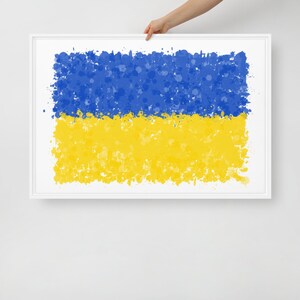 Ukraine Flag Framed Canvas Art Print | Ukraine Gift | Ukrainian Flag | Ukrainian Gifts | Ukraine Wall Art | Framed Ukraine | Ukraine Canvas