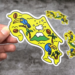 Costa Rica Sticker | Costa Rican Sticker | Costa Rica Decal | Costa Rica Map Sticker | Pura Vida Sticker | Costa Rica Gift