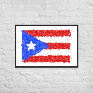 Puerto Rico Flag Framed Art Print | Abstract Puerto Rican Flag | Framed Puerto Rico Wall Art | Puerto Rican Art Print | Puerto Rico Gift