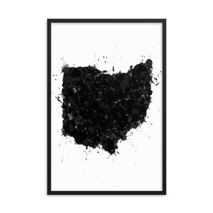Ohio Black and White Framed Art Print | Ohio Wall Art | Ohio State Map Print | Ohio State Art | Framed Ohio Poster | Ohio gift | Ohio Decor