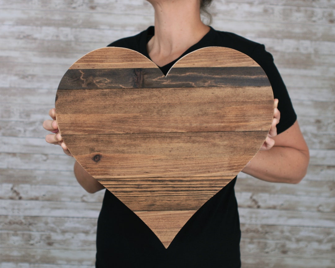 Wood Heart Wall Art Wooden Heart Sign Heart Wall Decor Etsy