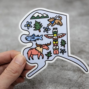 Alaska Sticker | Alaska Decal | Alaska Map | Alaska Gift | Alaska Laptop Sticker | Alaska Macbook Decal | Travel Sticker | Vinyl Sticker