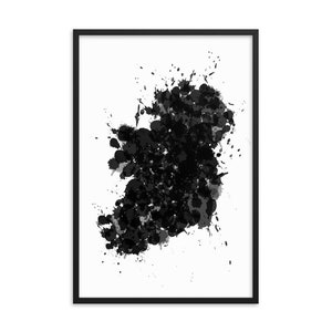 Ireland Black and White Framed Art Print | Ireland Wall Art | Framed Ireland Poster | Ireland Gifts | Ireland Home Decor | Ireland Map