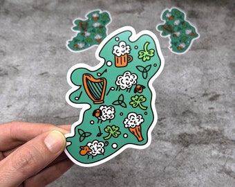 Ireland Map Sticker: Waterproof Vinyl Decal for Laptop