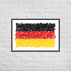 Duitsland Vlag Ingelijste Art Print | Duitse vlag print | Duitsland Kunst aan de muur | Duitsland Gift | Duitsland Home Decor | Ingelijste Duitsland Poster
