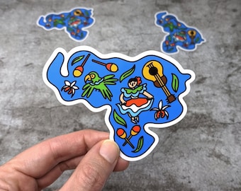 Venezuela Map Sticker: Hand-Drawn Vinyl Decal