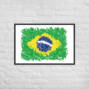 Brazil Flag Framed Art Print | Abstract Brazilian Flag | Brazil Wall Art | Brazil Gift | Brazil Decor | Brazil Artwork | Brazil room decor