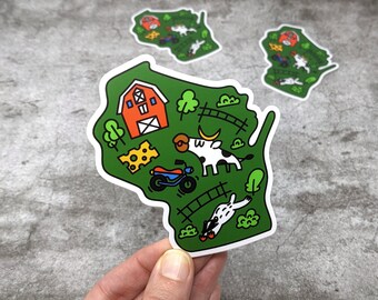 Wisconsin State Outline Decal: Vinyl Nature Sticker for Laptop, Car - Etsy
