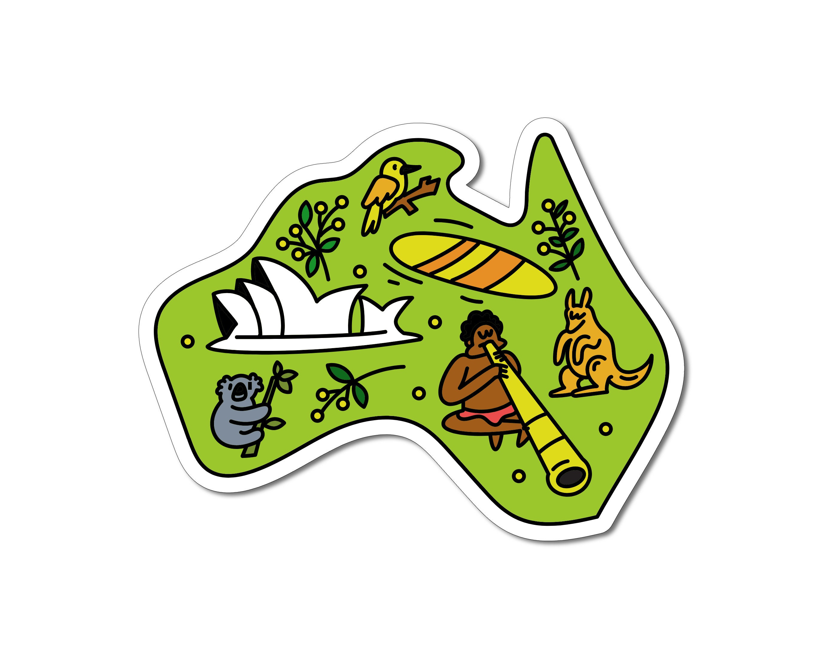 Australia Map Sticker: Hand-drawn Waterproof Vinyl Decal - Etsy