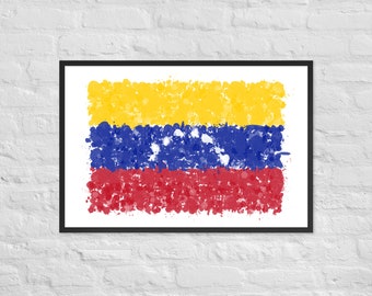 Venezuela Flag Framed Art Print: Abstract Splatter Artwork