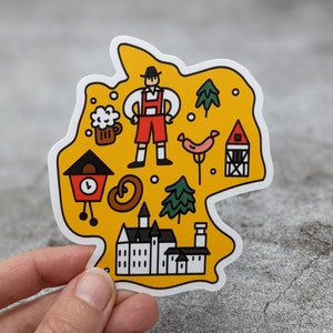 Germany Sticker | Germany Decal | Germany Map Sticker | Germany Illustration | Germany Drawing | Germany Gift | German Gift | German Sticker