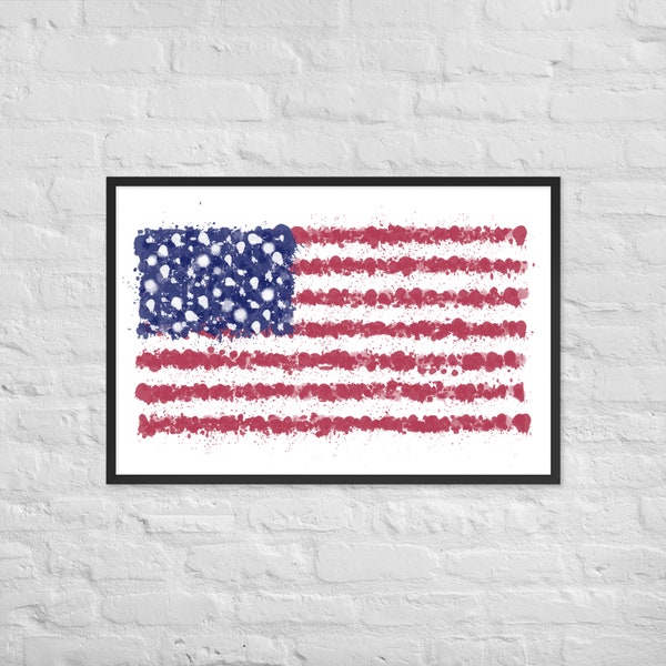 American Flag Framed Art Print | Abstract American Flag | Framed US Flag Print | USA Flag Art Print | USA Wall Art | U.S.A Flag Art Print