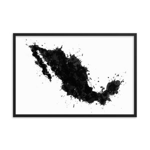 Mexico Art Print | Framed Black and White Mexico Print | Mexico Wall Art | Framed Mexico Poster | Mexico Gift | Mexico Map | Mexican Artwork