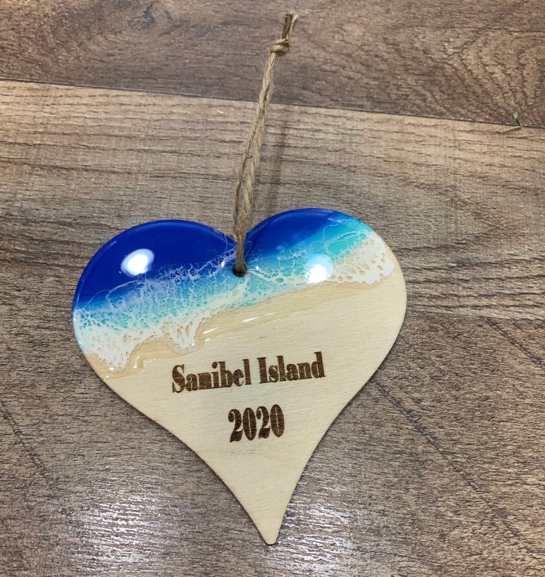 ARRIVES BEFORE CHRISTMAS Custom Heart Ocean Ornament Beach Etsy
