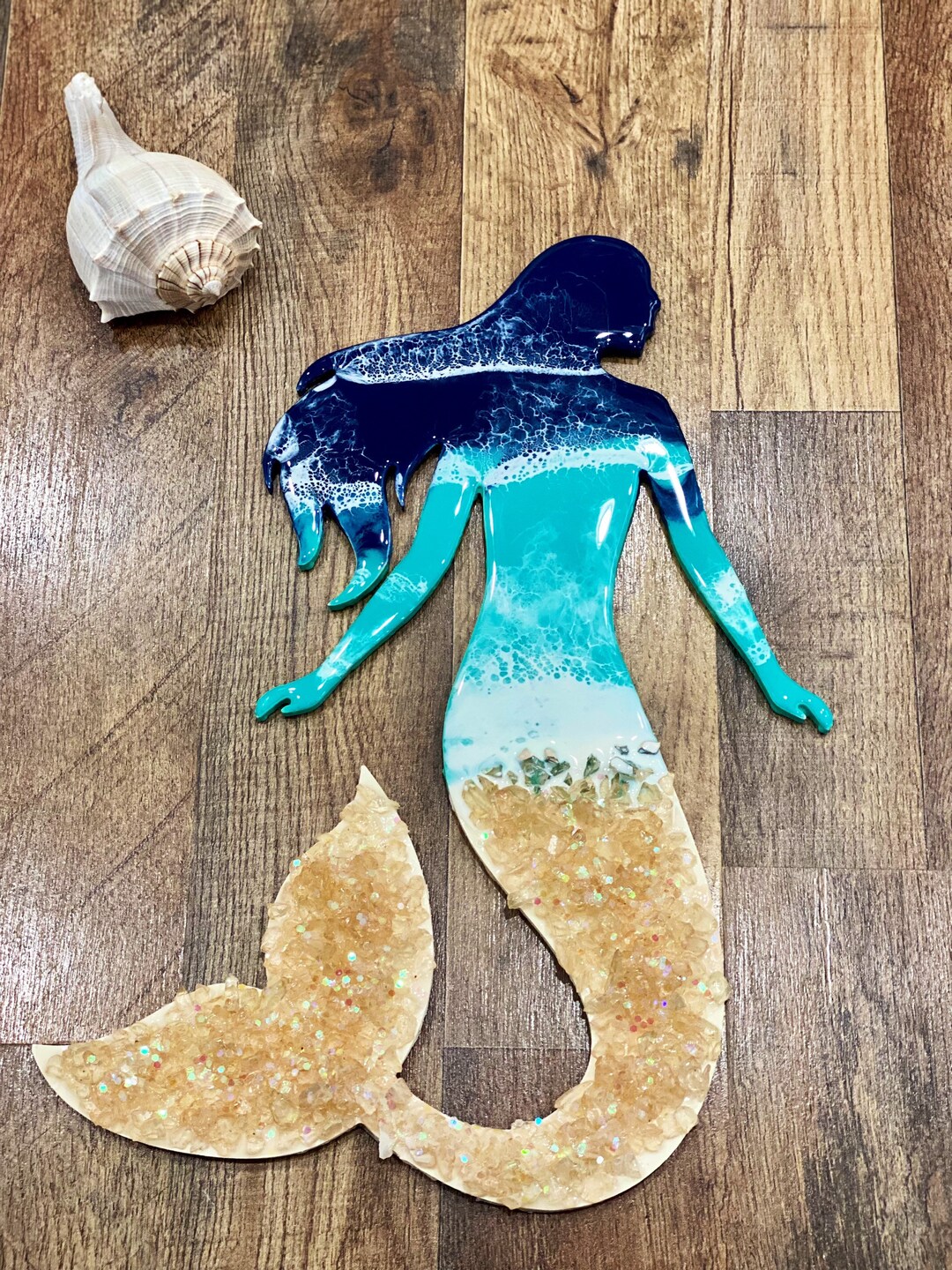 Mermaid Wall Art Resin Mermaid Art Etsy