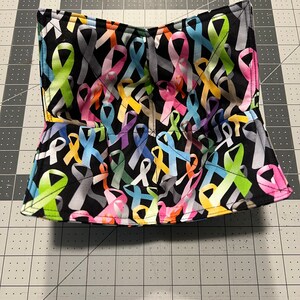 Soup / Bowl Cozy standard size- microwaveable - Cancer Ribbon print - FREE SHIPPING