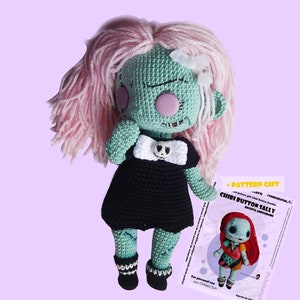 Botón Chibi Zombie - Patrón Amigurumi