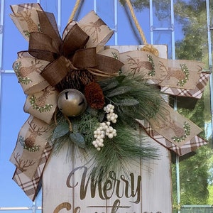 Merry Christmas Large Wooden Door Sign Door Hanger - Etsy