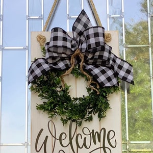 Welcome, Large Wooden Door Sign, Door Hanger, Farmhouse, Door Decor, Wood Sign