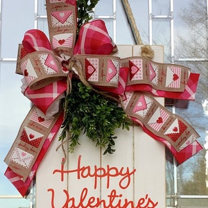 Happy Valentines Day, Large Wooden Door Sign, Door Hanger, Farmhouse, Valentine Decor, Valentines Day Wood Sign, Valentines Wreath,