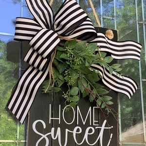 Home Sweet Home, Large Wooden Door Sign, Door Hanger, Farmhouse, Door Decor, Wood Sign, Wooden Wreath