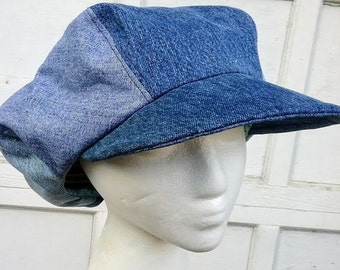 Denim Newsboy Hat Fashion Mens Six 