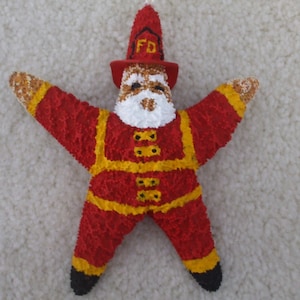 Fireman Santa or Fire Fighter Gifts, Fireman Ornament, Starfish Ornament, Fire Fighter, Career Ornaments, Career Gifts, Christmas Ornaments