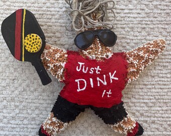 Pickleball Queen, Starfish Ornament, Beach Ornaments, Beach Christmas.