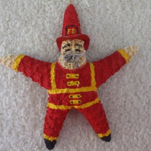 Fireman Starfish Ornaments, Fire Fighter Gifts, Men&#39;s Gifts, Career Gifts, Starfish Ornaments, Christmas Ornaments, Beach Gifts