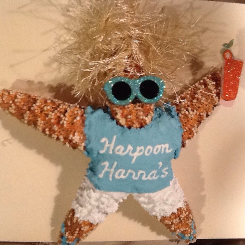 Christmas Ornament Harpoon Hanna Hand Painted Starfish Custom Order